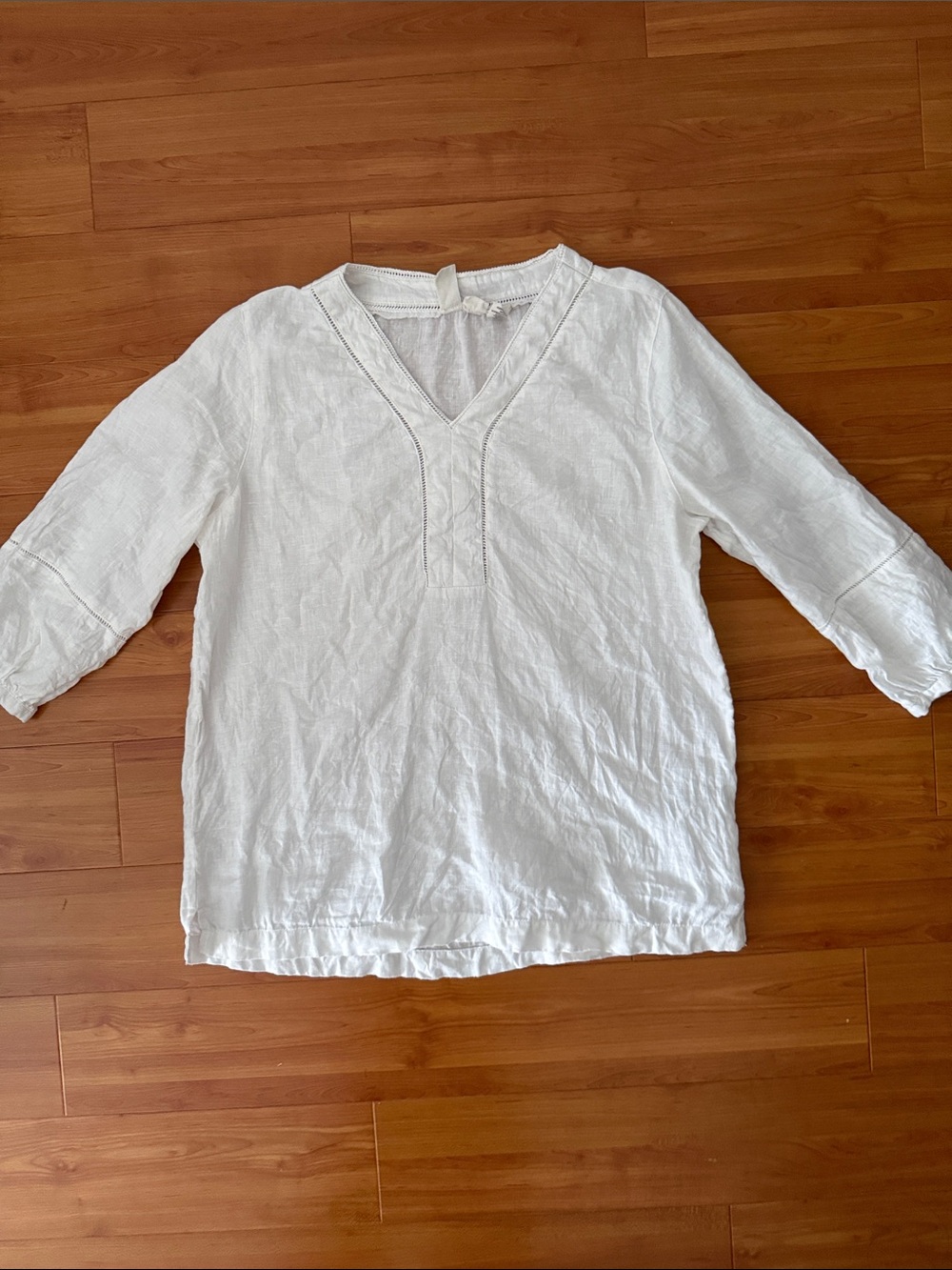 Joie White V-Neck Linen Tunic Top